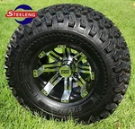 Golf Cart 10" Machined Blk Tempest Aluminum Wheels And 22" At Tires (set Of 4). Fixed Price $529.00.