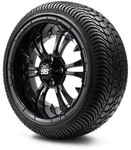 Modz 14" Vampire Glossy Black Golf Cart Wheels And Tires (205-30-14) Set Of. Fixed Price $582.95.