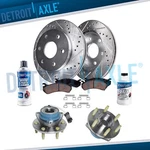 Front Drilled Brake Rotors Ceramic Pads Wheel Hub Bearing For Terraza Uplander. Fixed Price $195.65.