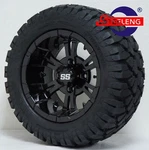 Golf Cart 12" Black Vampire Wheels/rims And 20" Stinger All Terrain Dot Tires. Fixed Price $579.00.