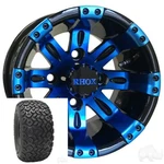 Golf Cart Set 4 Rhox 10'' Wheels & Tires Vegas Black/blue 10X7 Rim 22X11-10. Fixed Price $723.75.