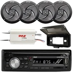 Pyle Single Din Marine Cd Am/fm Radio Stereo + Bluetooth Amp, 4 Speakers, Cover. Fixed Price $231.99.