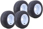 Libra Golf Cart Tire Rim 205/50-10 On White Lugs 4.5" Pcd, Set -14037. Fixed Price $319.99.