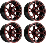 Gtw Spyder 14 Inch Red/black Aluminum Golf Cart Wheel 3:4 Offset. Fixed Price $403.95.