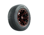 Set Of 4 Gtw 12" Spyder Red/black Golf Cart Wheels On 215/50-R12 Street Tires. Fixed Price $739.99.