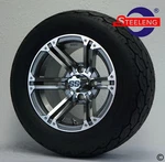 Golf Cart 12" Gunmetal Terminator Wheels/rims And 20" Gecko Turf/street Tires. Fixed Price $509.00.