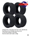Steeleng Golf Cart 18"X8.5"-10" (205/50-10) Gecko Turf/street Low Profile Tires. Fixed Price $179.00.