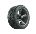 Set Of Gtw 14" Godfather Matte Gray Golf Cart Wheels On 225/30-14 Street Tires. Fixed Price $743.99.