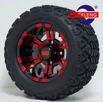 Golf Cart Red-blk Vampire Wheels/rims And 18"X9"-10" Dot At Tires (4). Fixed Price $459.00.