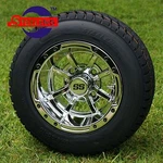 Golf Cart 10" Chrome Storm Trooper Wheels And 205/50-10 Dot Low Profile Tires. Fixed Price $539.00.