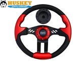 Ezgo Red Golf Cart Steering Wheel Brushed Black Spoke Carbon Fiber Non-slip Grip. Fixed Price $69.95.