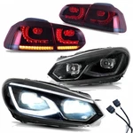 Vland Full Led Headlights+tail For Vw Golf MK6 2010-2013 W/ Dynamic Drl. Fixed Price $424.99.