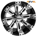12" Golf Cart Wheels, Rhox Vegas Machined & Black Set Of 4, 12X7, ET-25. Fixed Price $489.95.