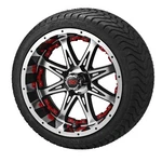 Set Blue Red Yellow 12" Aluminum Alloy Golf Cart Rims Wheels & Tires Mounted. Fixed Price $689.00.
