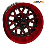 12" Golf Cart Wheels, Rhox RX284 Red & Gloss Black Set Of 4, 12X6, ET-10. Fixed Price $499.95.