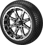 4 205/35R15 Radial Tires On 15" Black/machined Revenge Wheels W/chrome Inserts. Fixed Price $719.00.